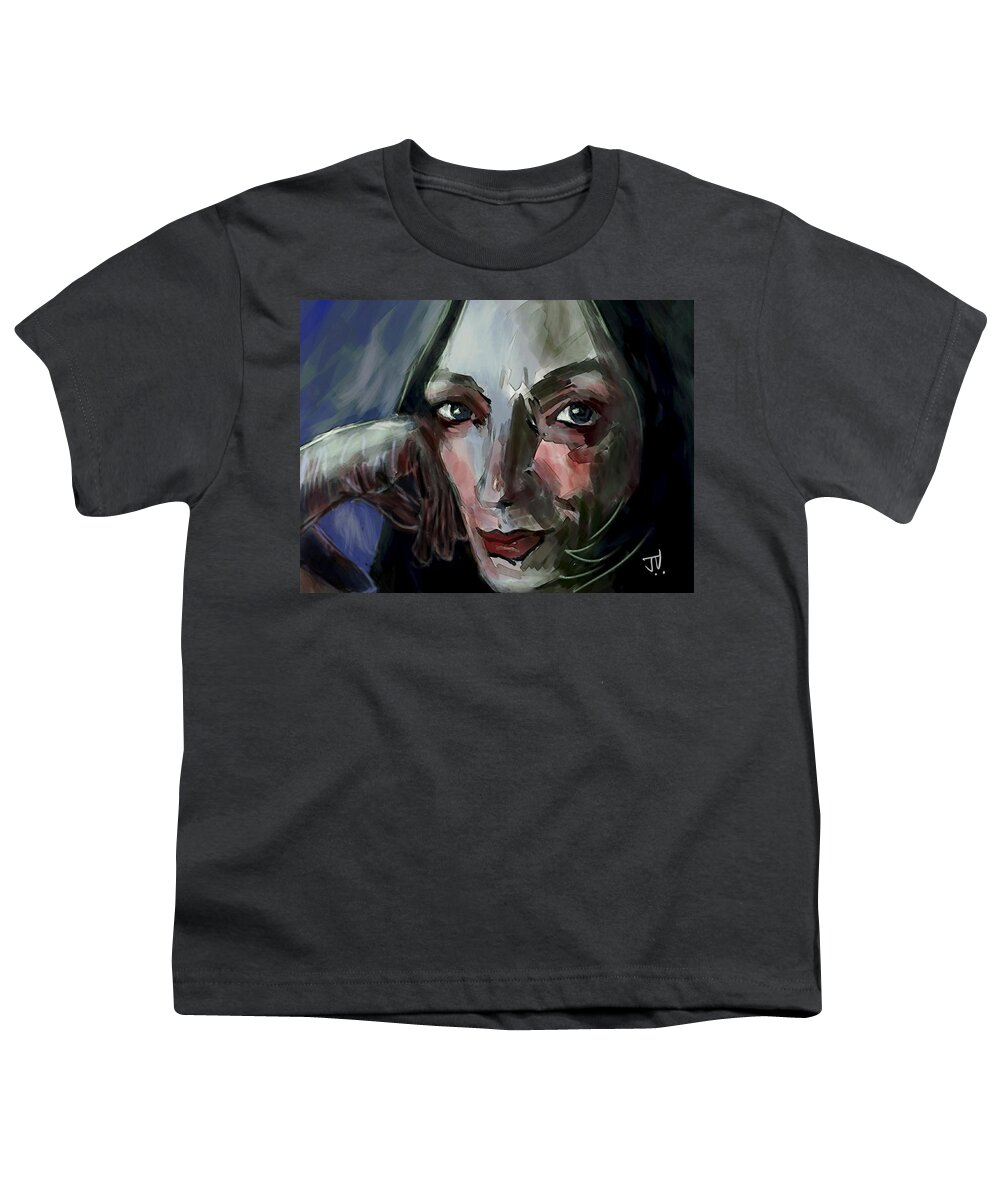 Portrait Youth T-Shirt featuring the digital art Claudia #1 by Jim Vance
