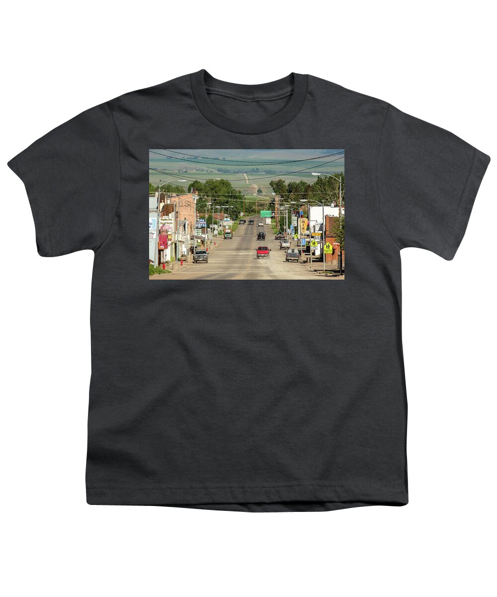 White Sulphur Springs Youth T-Shirt featuring the photograph Dusty Mountain Town by Todd Klassy