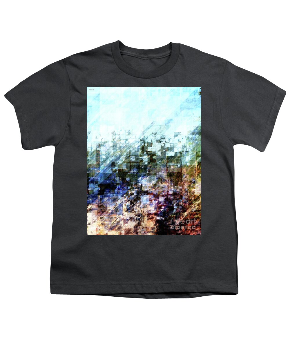 Earth Tones Youth T-Shirt featuring the digital art Earth Tones Geometric Abstract #1 by Phil Perkins