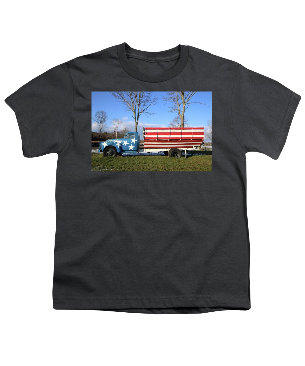 Farm Truck Youth T-Shirt featuring the photograph Farm Truck Wading River New York #1 by Bob Savage