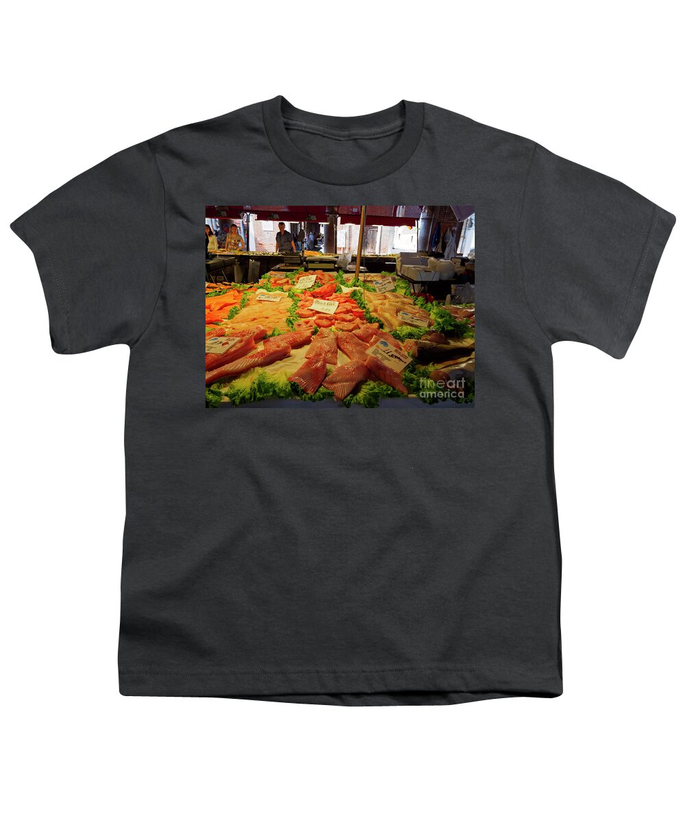 Cod Youth T-Shirt featuring the photograph Fish Market in Venice Italy #1 by Louise Heusinkveld
