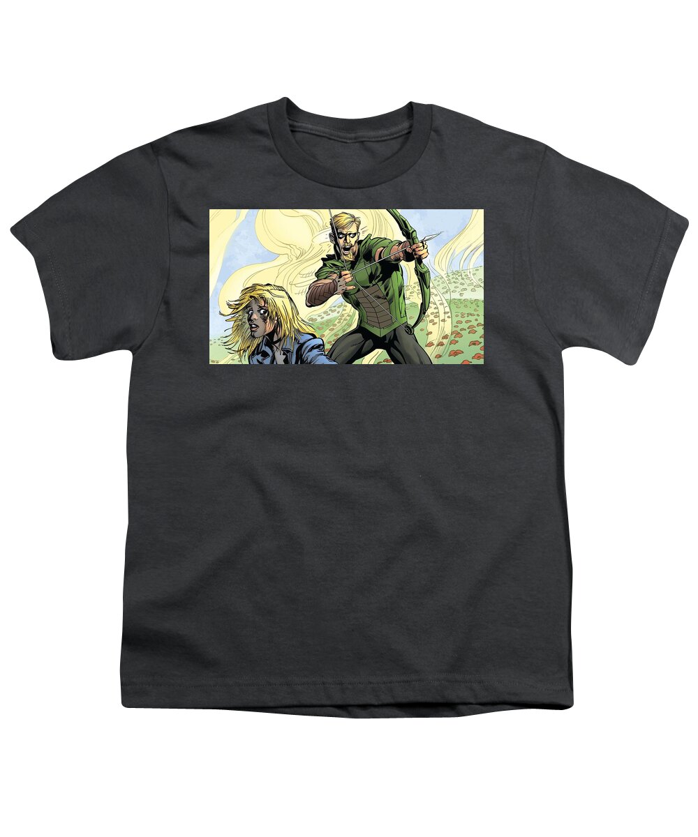 Green Arrow Youth T-Shirt featuring the digital art Green Arrow #1 by Super Lovely