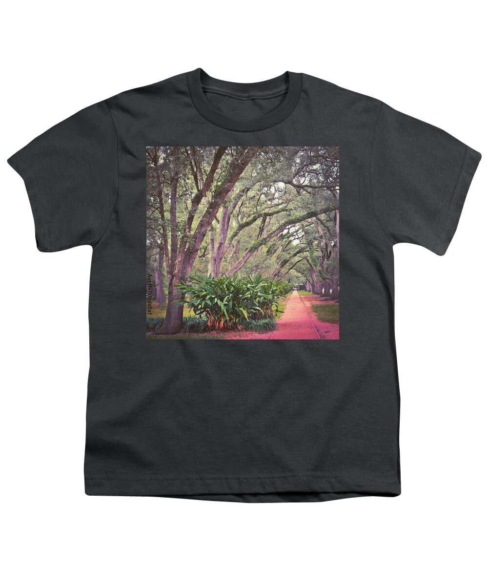 Beautiful Youth T-Shirt featuring the photograph Love The #liveoak #trees And This #1 by Austin Tuxedo Cat
