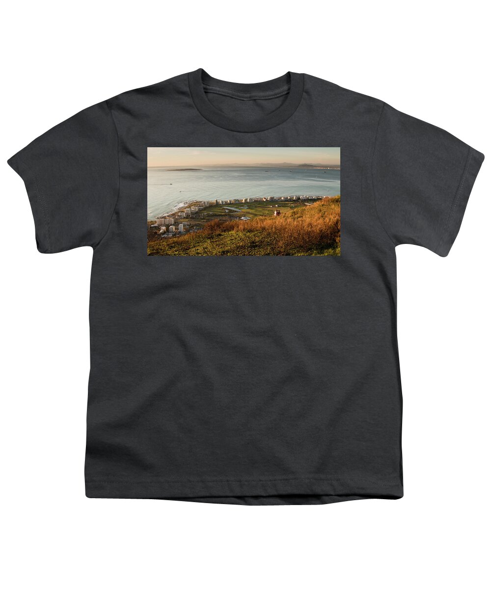 Seascape Youth T-Shirt featuring the photograph Robben Island from Signal Hill #1 by Claudio Maioli