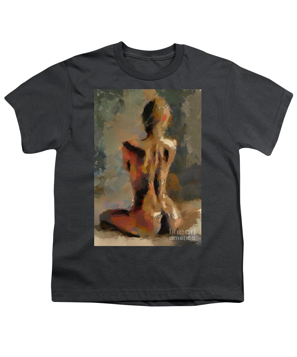  Nude Youth T-Shirt featuring the painting Seated Nude #2 by Dragica Micki Fortuna