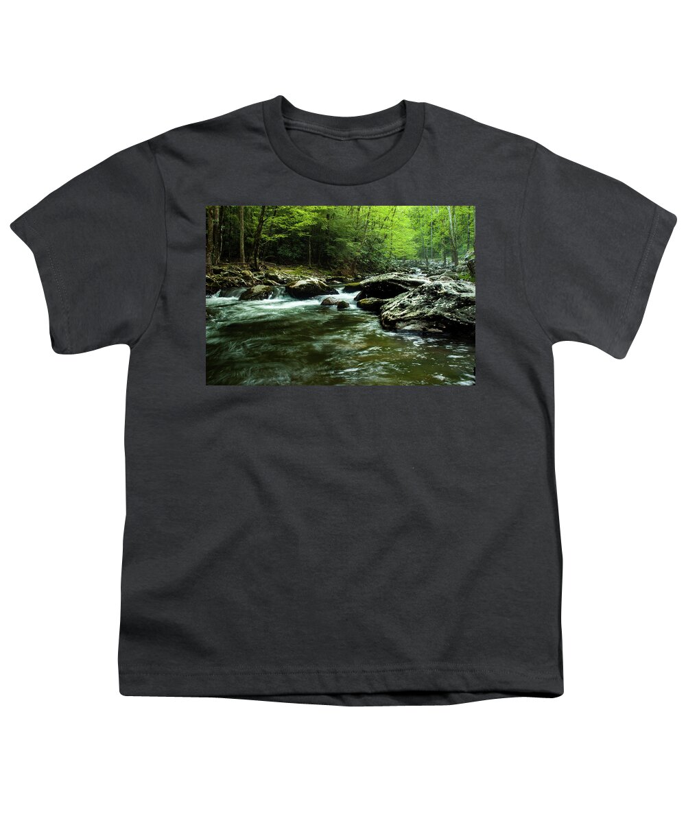 Great Smoky Mountains National Park Youth T-Shirt featuring the photograph Smoky Mountain River #1 by Jay Stockhaus