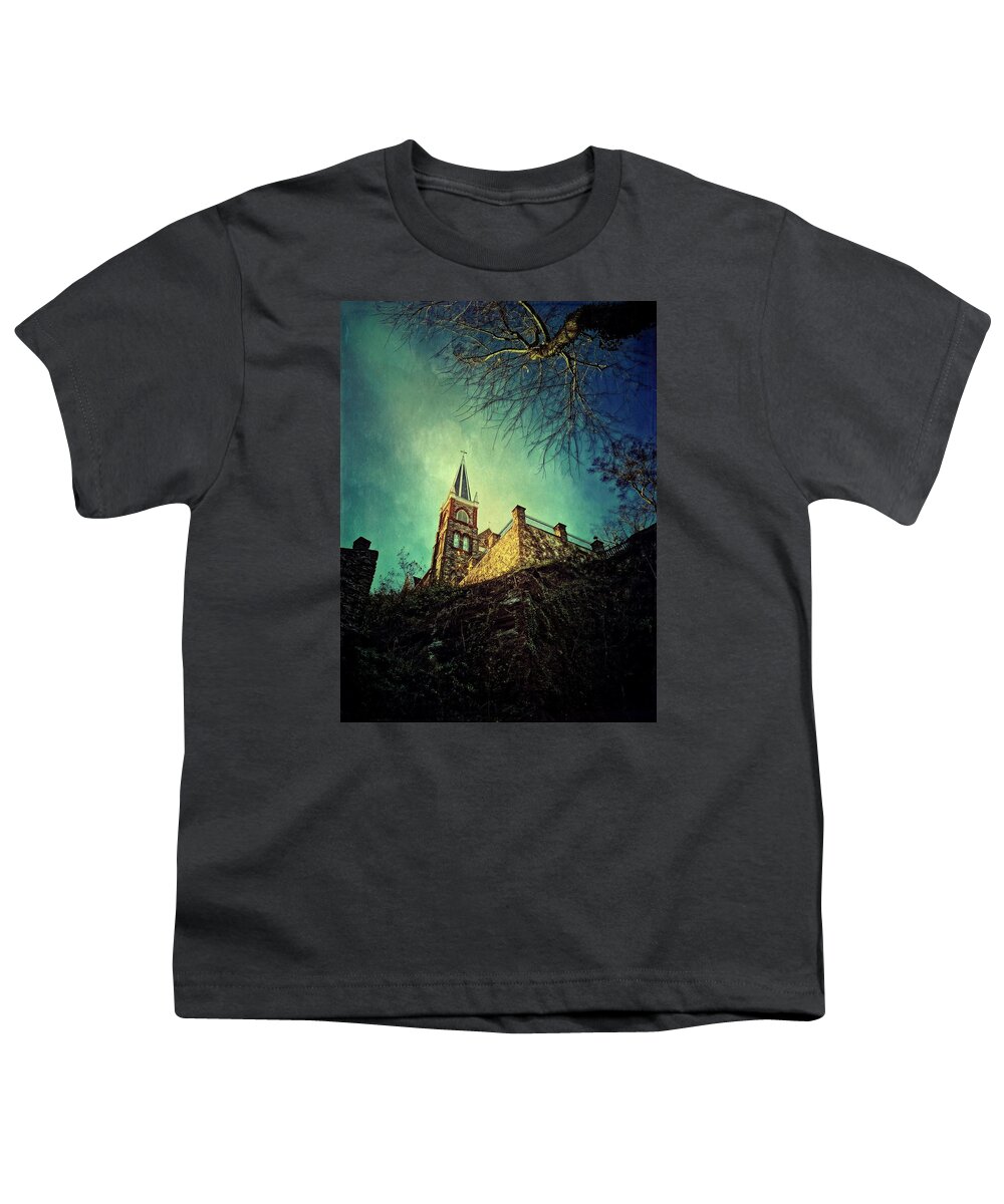 Church Youth T-Shirt featuring the photograph St. Peter's Harpers Ferry by Chris Montcalmo
