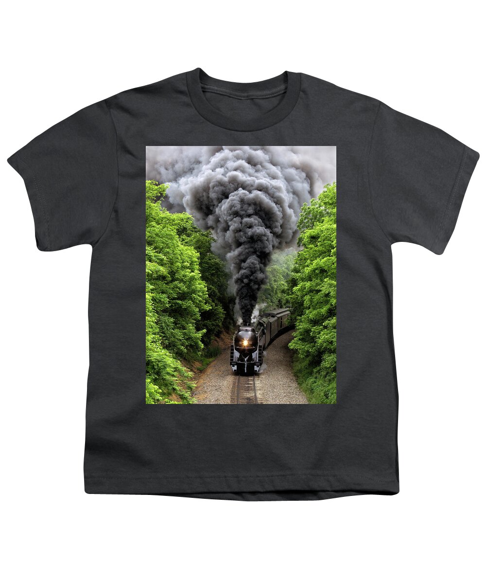 Steam Engine Youth T-Shirt featuring the photograph Steaming by Art Cole