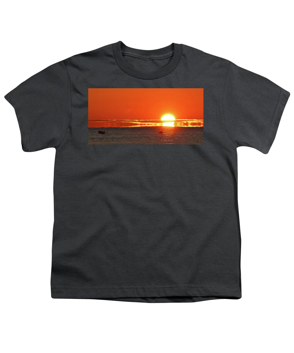 Abstract Youth T-Shirt featuring the photograph Sunrise Flight  #1 by Lyle Crump