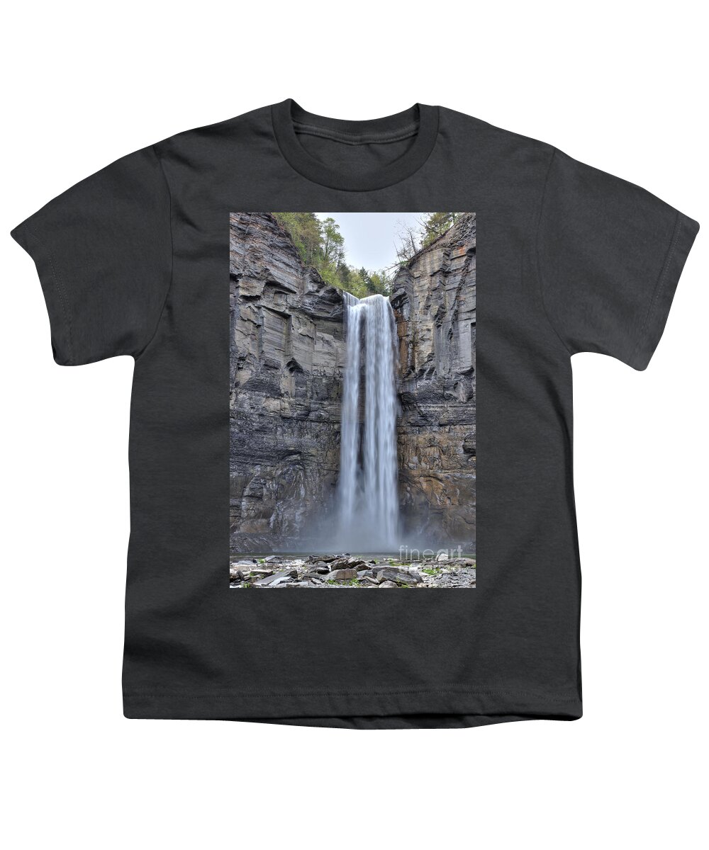 Waterfall Youth T-Shirt featuring the Taughannock Falls #1 by Ted Kinsman