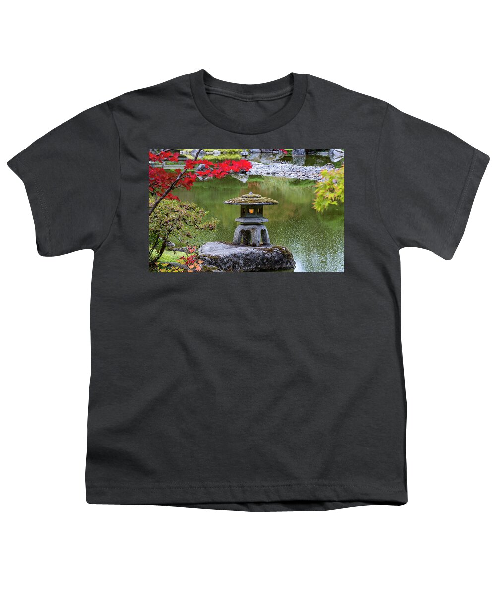 Maple Youth T-Shirt featuring the digital art Japanese Garden, Seattle #10 by Michael Lee