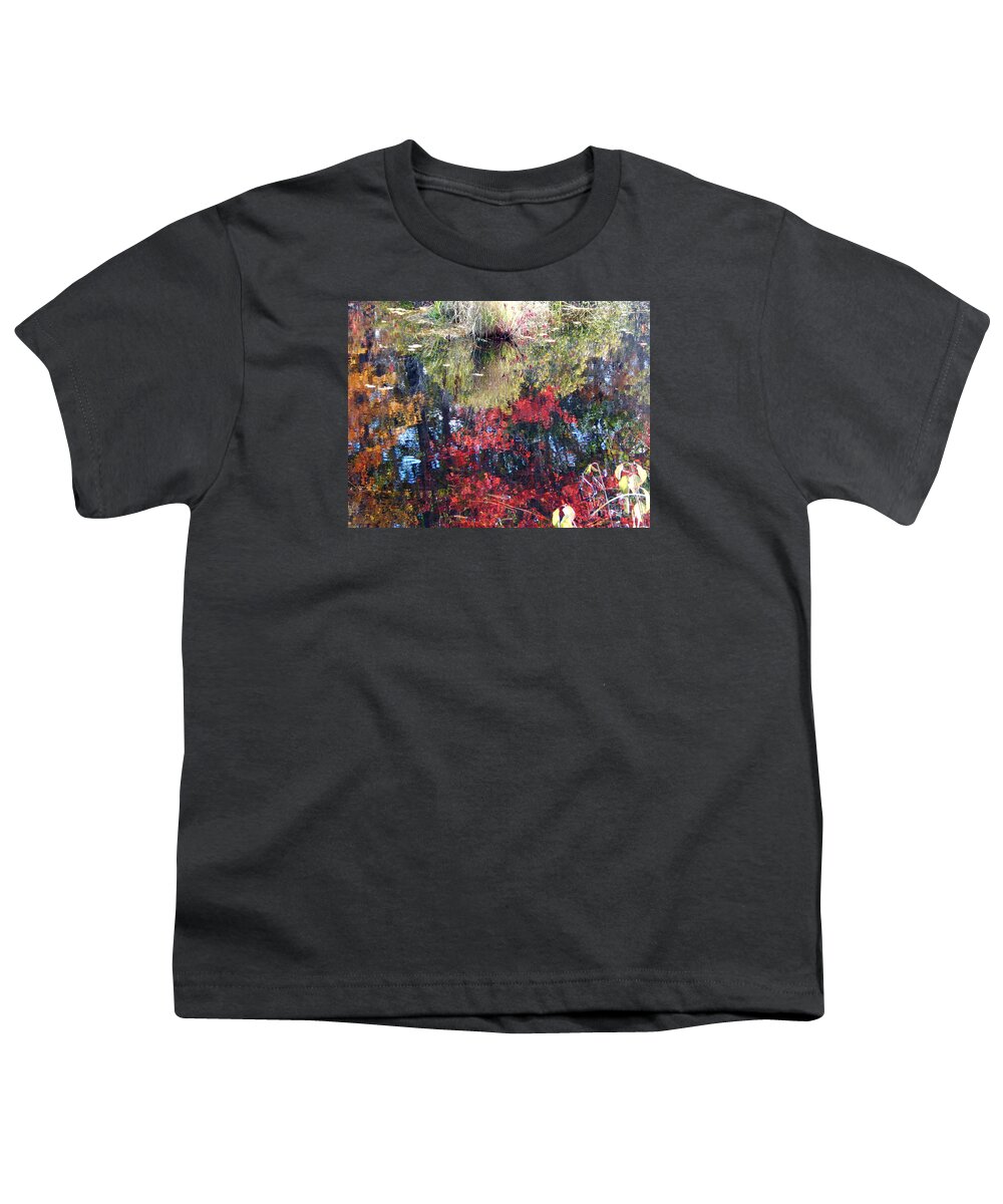 Autumn Reflections And Textures Youth T-Shirt featuring the photograph Most awesome Blast of color ,Autumn in Maine by Priscilla Batzell Expressionist Art Studio Gallery