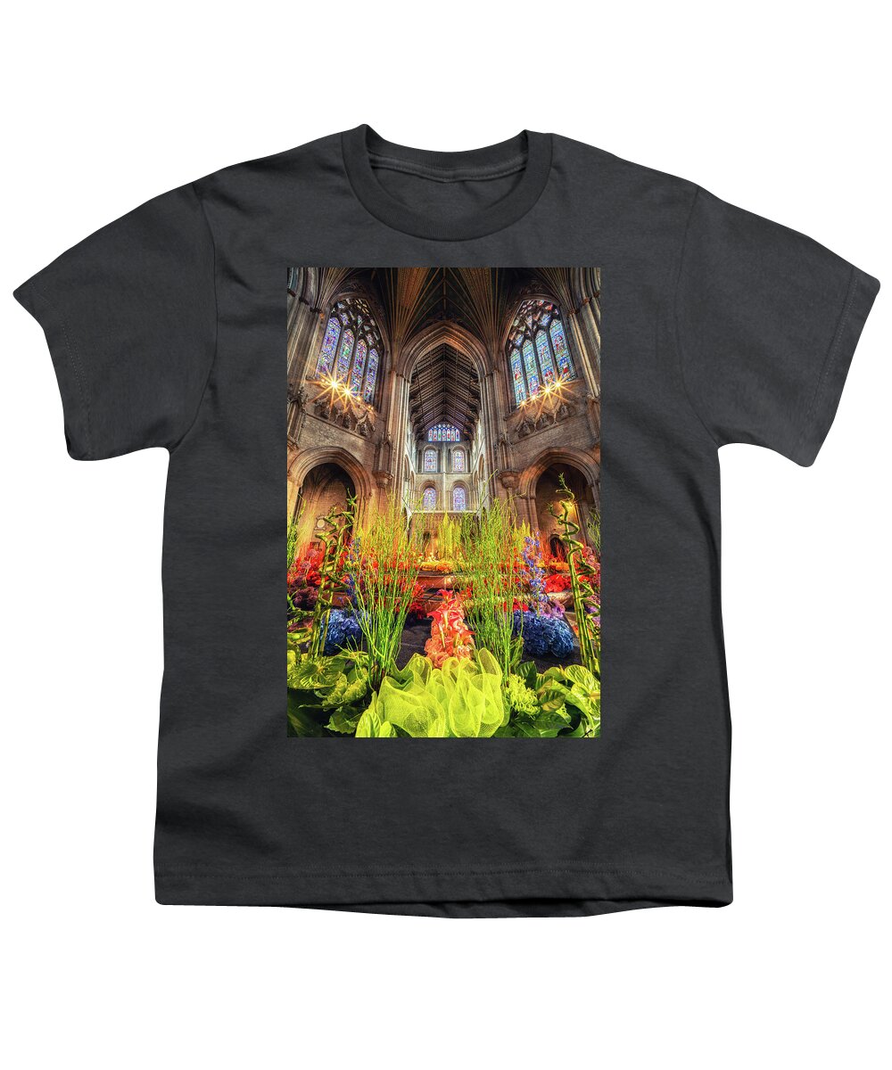 Cathedral Youth T-Shirt featuring the photograph Ely Cathedral Flower Festival #11 by James Billings