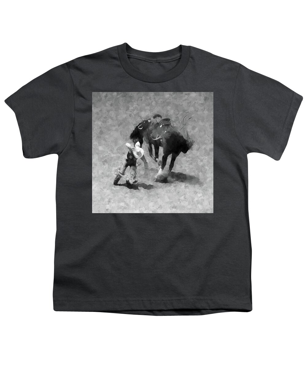 Bronc Youth T-Shirt featuring the photograph Rodeo #12 by John Freidenberg