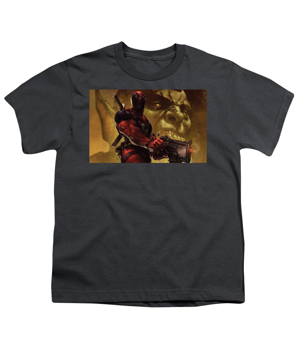 Deadpool Youth T-Shirt featuring the digital art Deadpool #18 by Super Lovely