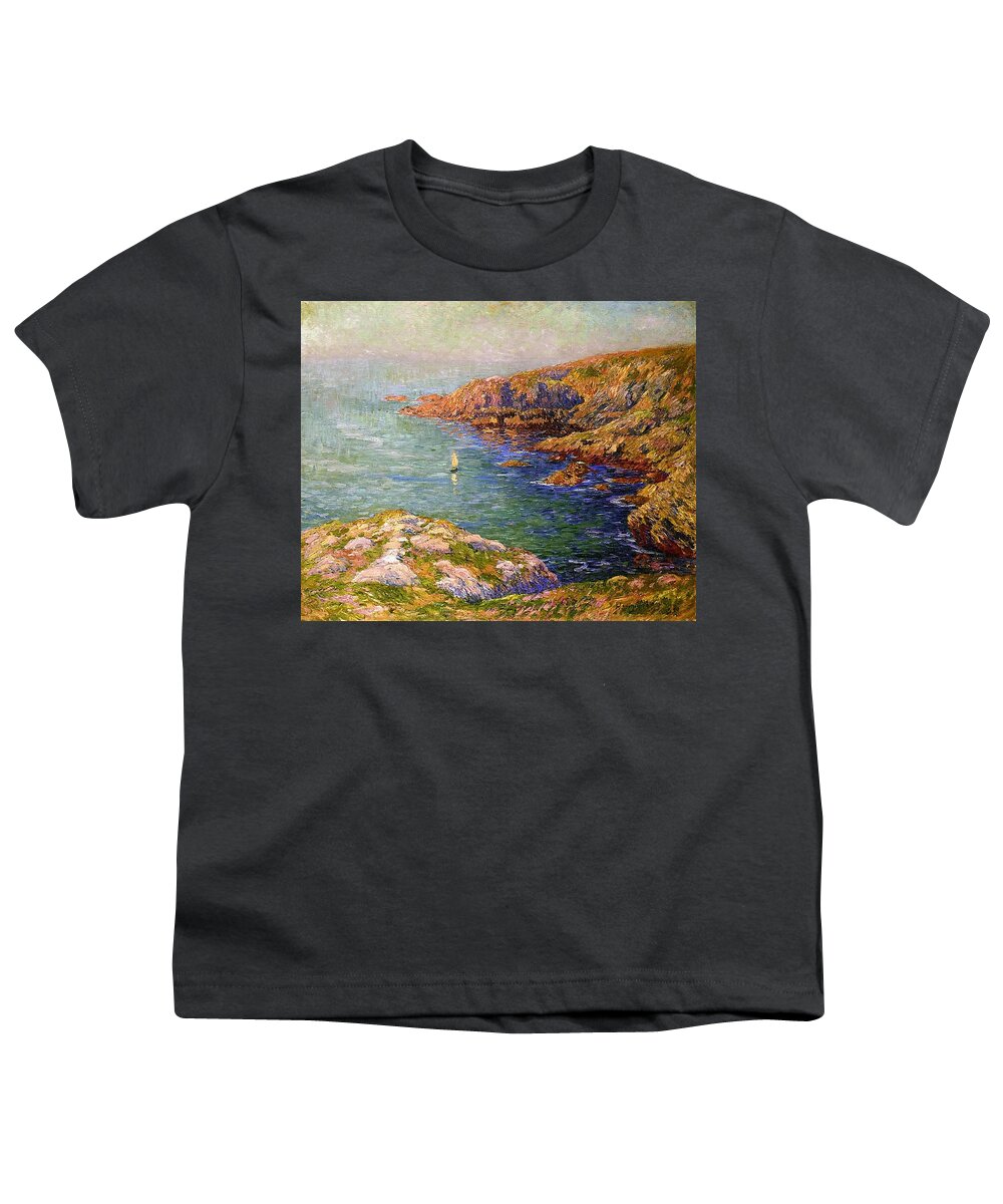 Calm Youth T-Shirt featuring the painting Coast of Brittany #2 by Henri Moret