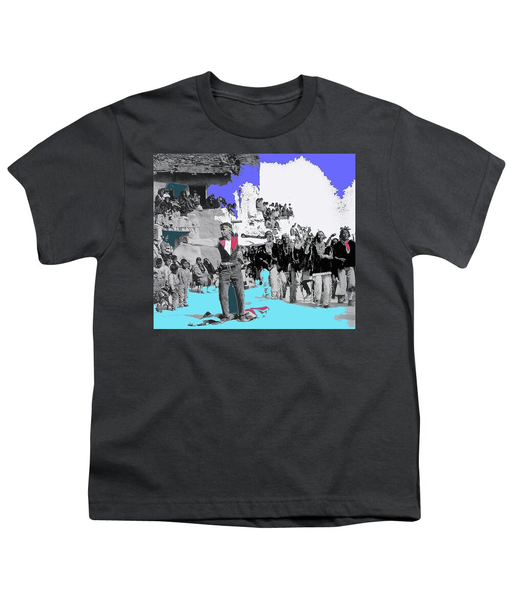 Film Homage Victor Fleming Douglas Fairbanks The Mollycoddle 1920 Hopi Indians Collage 2012 Youth T-Shirt featuring the photograph Film Homage Victor Fleming Douglas Fairbanks The Mollycoddle 1920 Hopi Indians Collage 2012 #1 by David Lee Guss