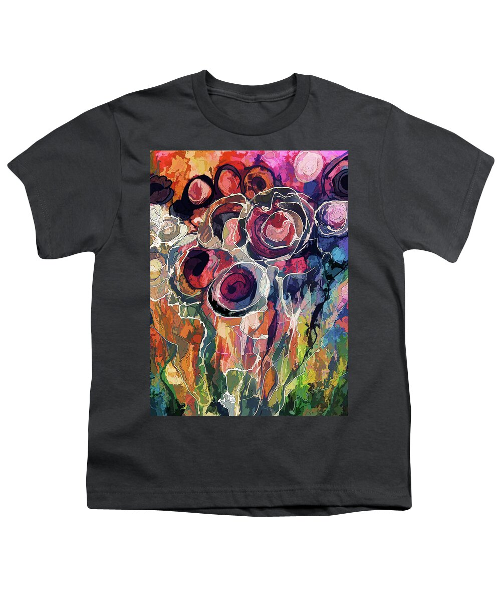 Modern Youth T-Shirt featuring the digital art Floral Abstract by OLena Art