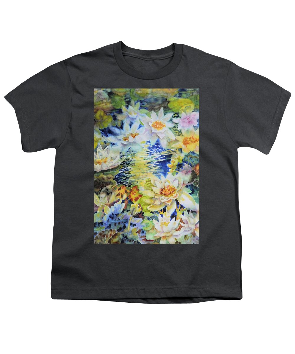 Watercolor Youth T-Shirt featuring the painting Water Garden #2 by Ann Nicholson