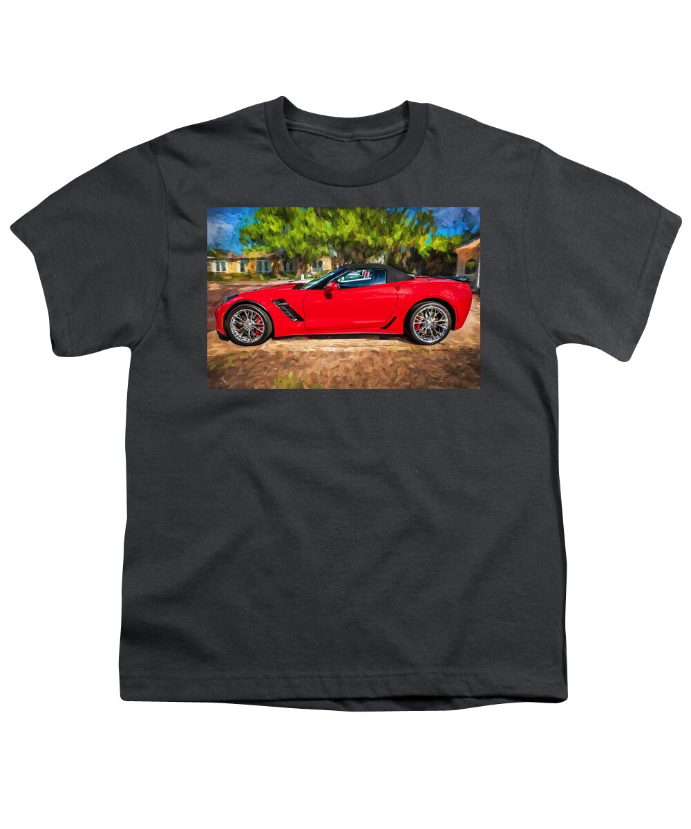 2015 Corvette Youth T-Shirt featuring the photograph 2015 Chevrolet Corvette ZO6 Painted by Rich Franco