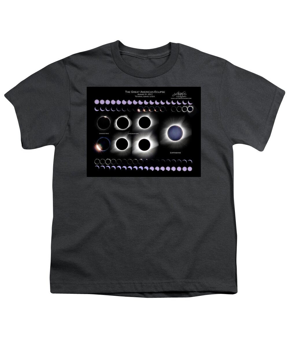 Solar Eclipse Youth T-Shirt featuring the photograph 2017 Solar Eclipse Collage by Bryan Carter