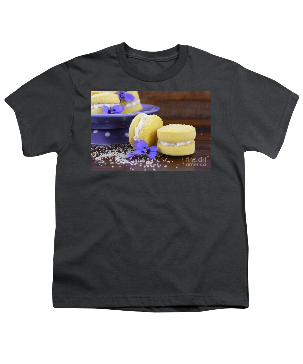 Afternoon Tea Youth T-Shirt featuring the photograph Australian style yo-yo biscuits. #3 by Milleflore Images