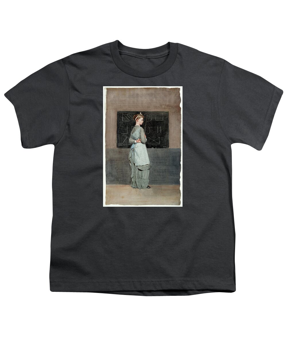 Winslow Homer Youth T-Shirt featuring the drawing Blackboard by Winslow Homer