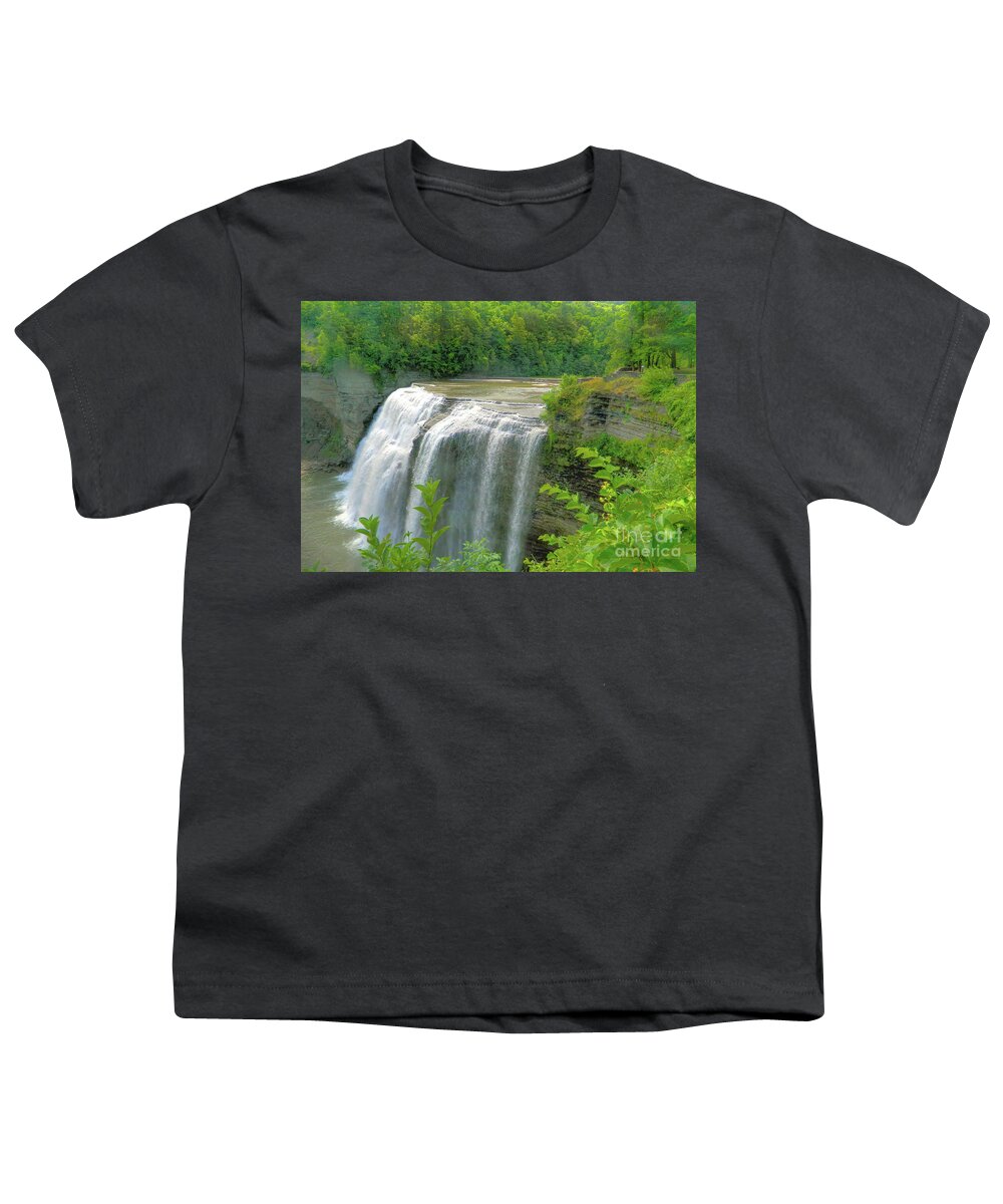 Waterfall Youth T-Shirt featuring the photograph Water Falls #3 by Raymond Earley