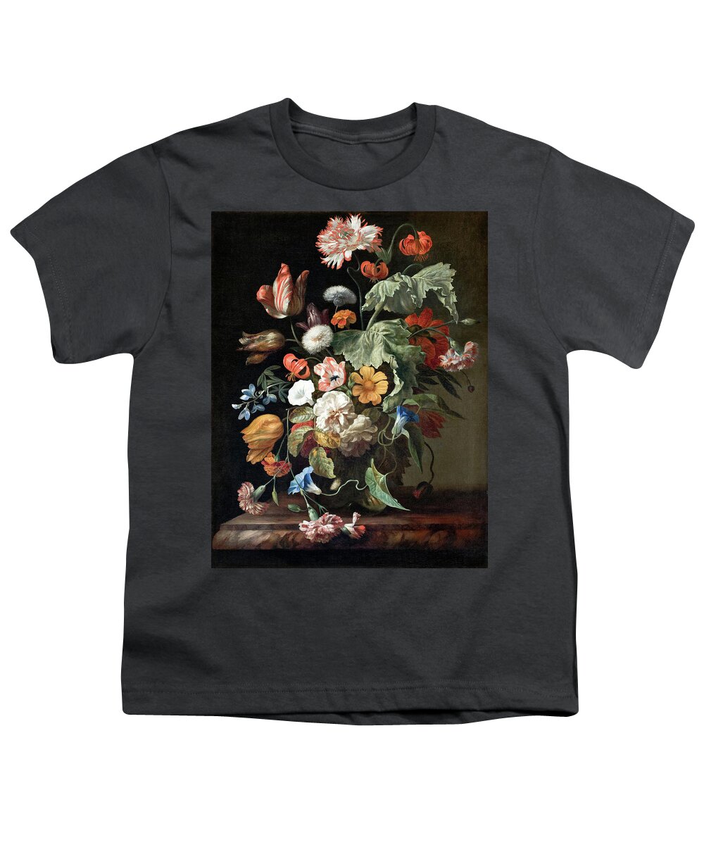 Rachel Youth T-Shirt featuring the painting Still Life with Flowers #5 by Rachel Ruysch