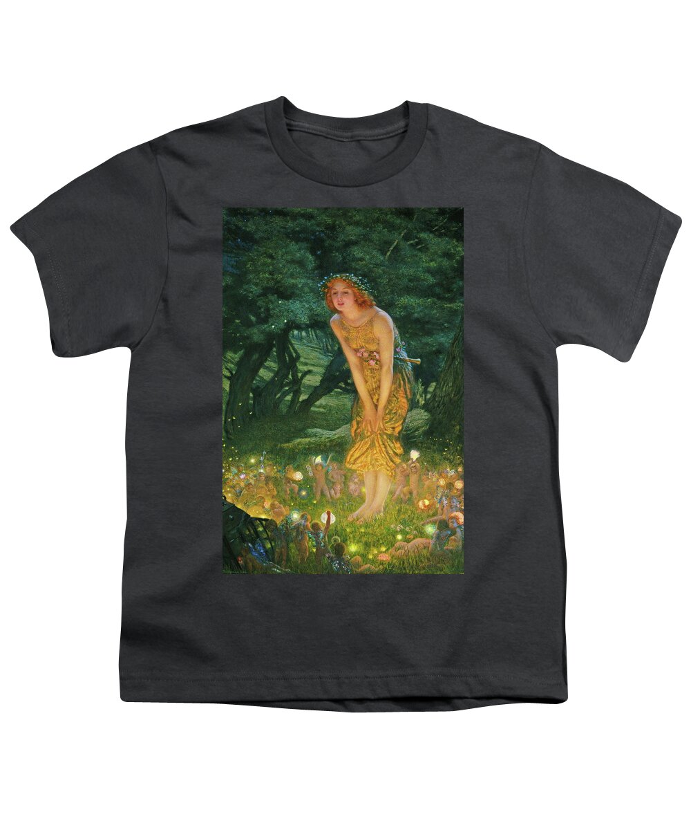 Edward Robert Hughes Youth T-Shirt featuring the painting Midsummer Eve #3 by Edward Robert Hughes