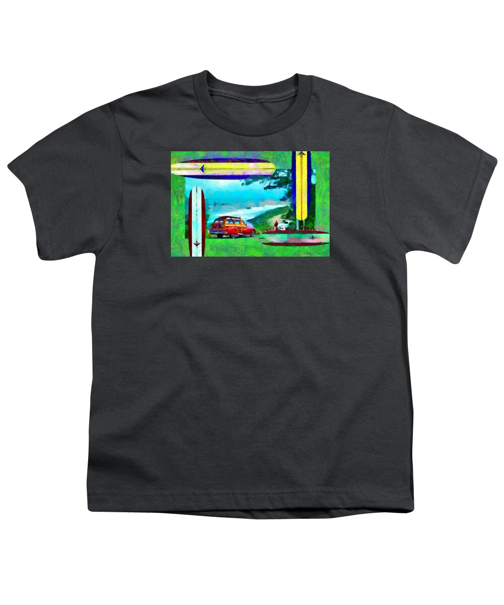 60's Youth T-Shirt featuring the digital art 60's Surfing by Caito Junqueira