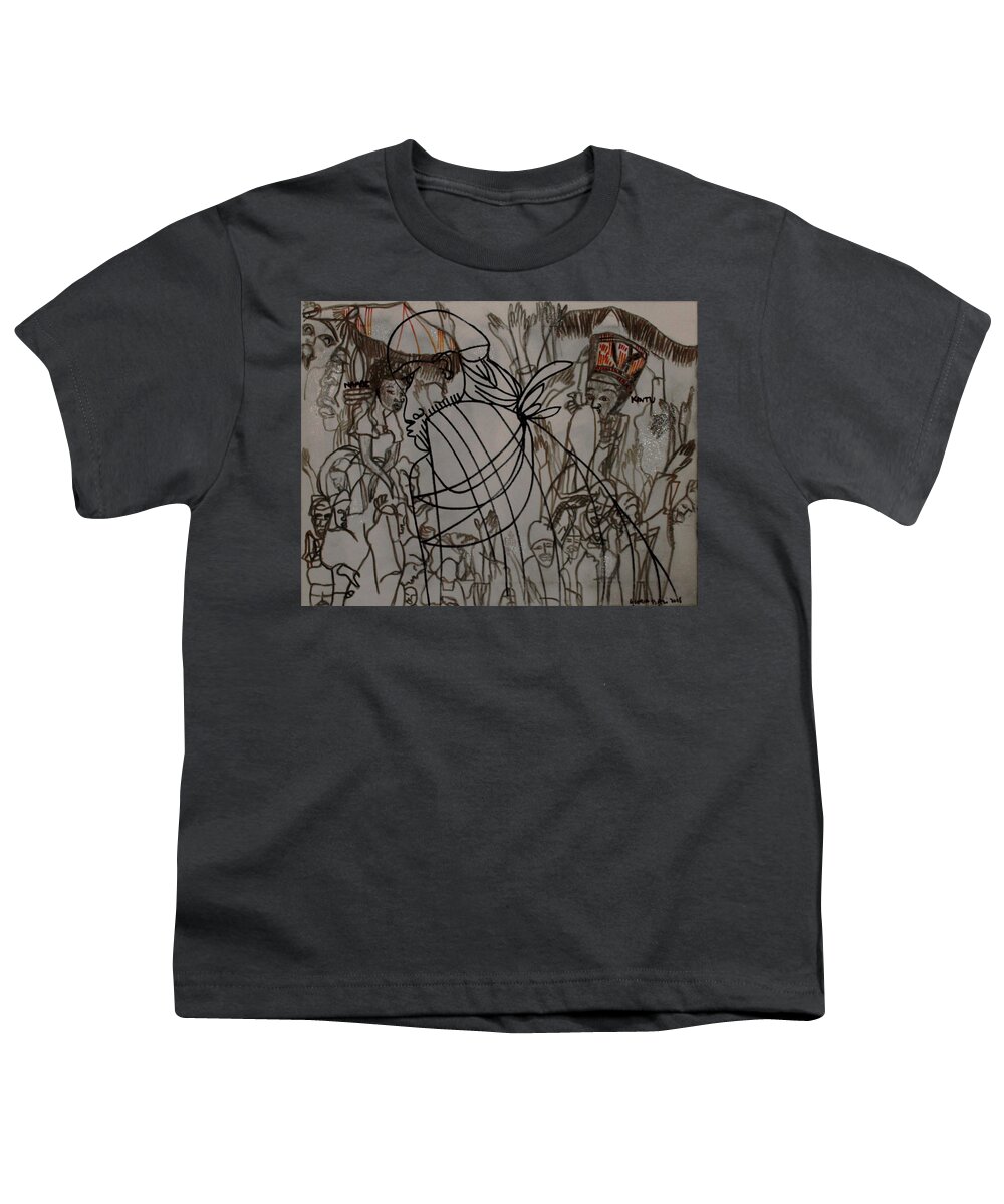 Jesus Youth T-Shirt featuring the painting Kintu and Nambi Folktale #64 by Gloria Ssali