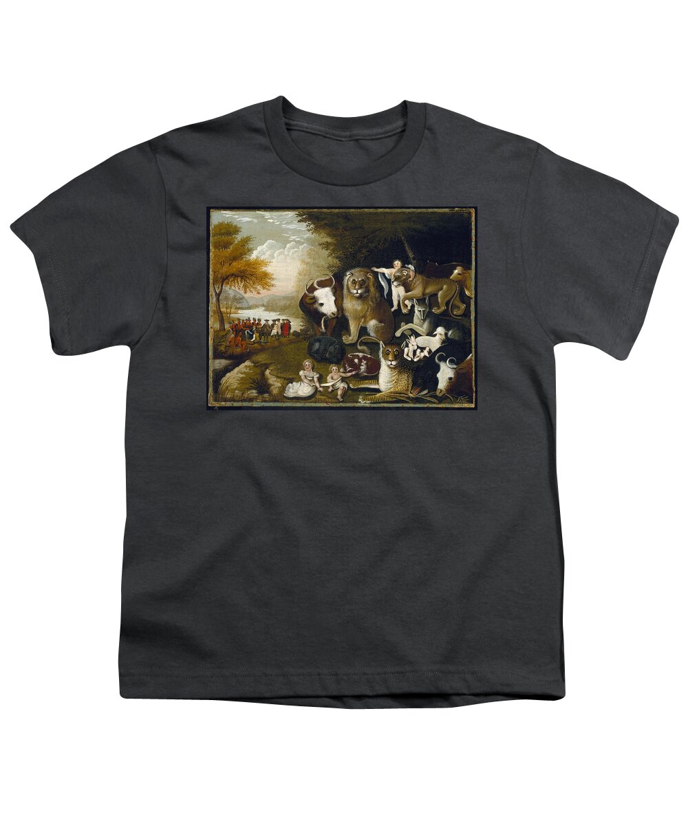 Edward Hicks (american Youth T-Shirt featuring the painting The Peaceable Kingdom by MotionAge Designs