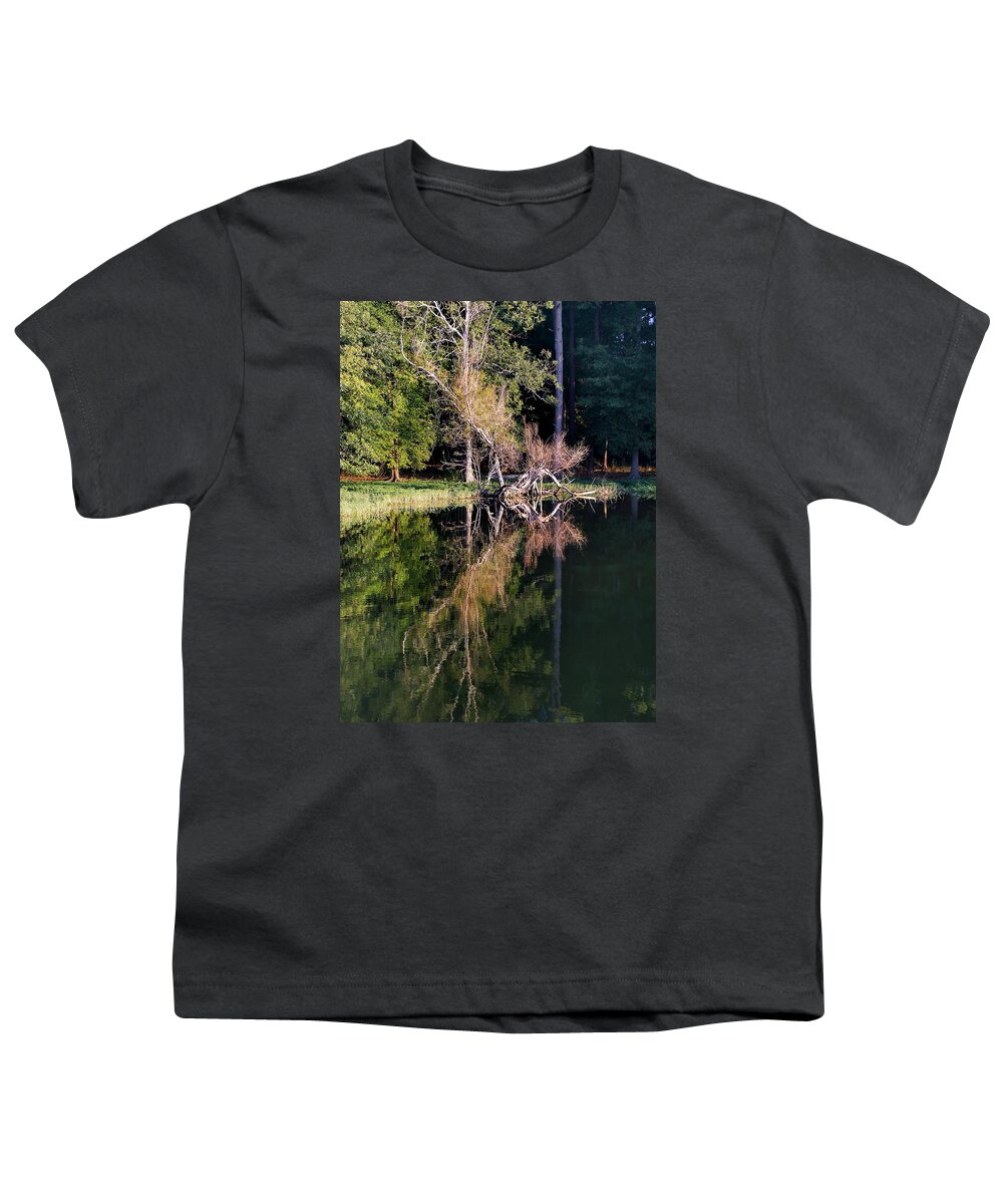Scenic Tours Youth T-Shirt featuring the photograph A Darkened Cove by Skip Willits
