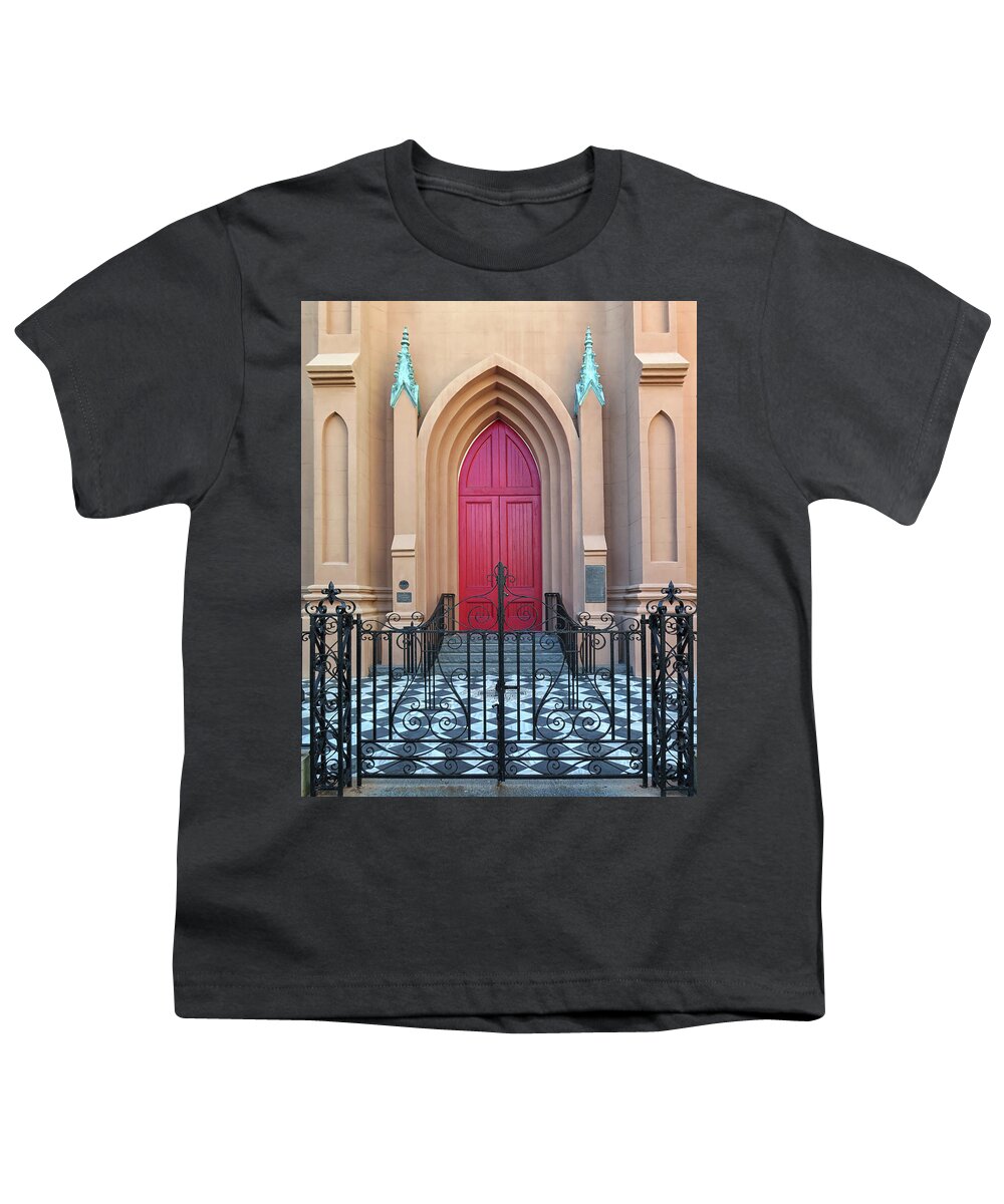 Church Youth T-Shirt featuring the photograph A Gated Church Entrance by Dave Mills