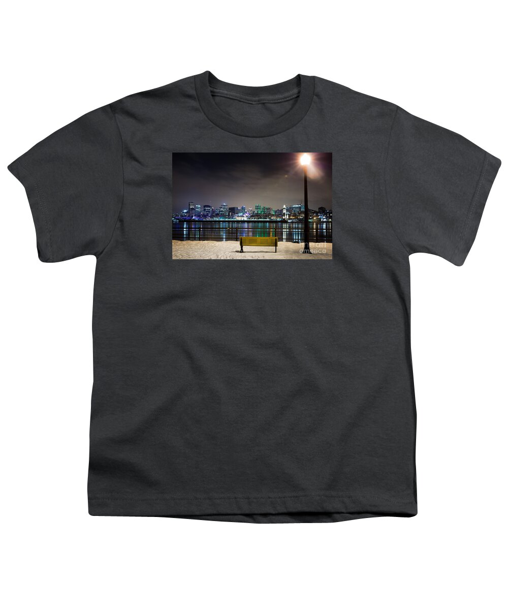 Montreal Youth T-Shirt featuring the photograph A snowy night in Montreal by Jane Rix
