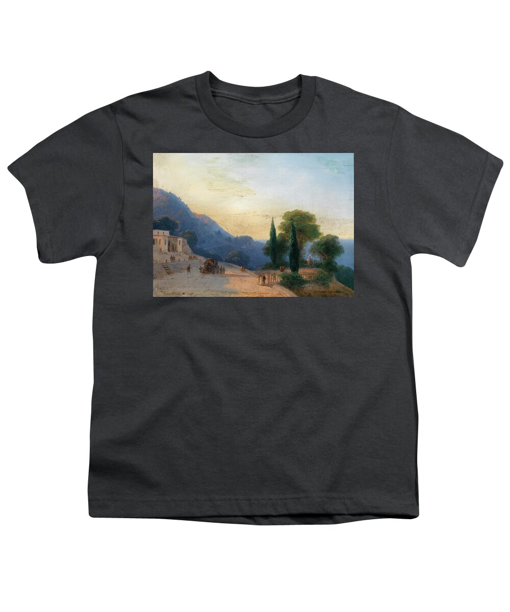 Ivan Konstantinovich Aivazovsky Youth T-Shirt featuring the painting A Summer's Day in Crimea by Ivan Konstantinovich Aivazovsky