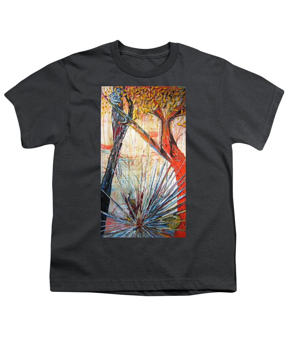 Trees Youth T-Shirt featuring the painting A Tribute by Peggy Blood