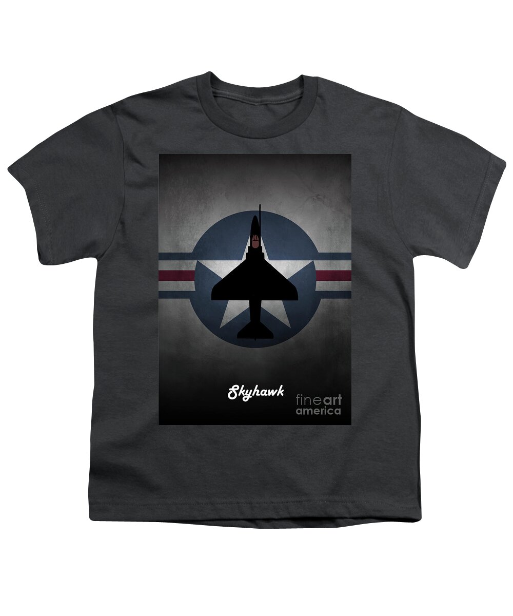 A4 Skyhawk Youth T-Shirt featuring the digital art A4 Skyhawk US Navy by Airpower Art