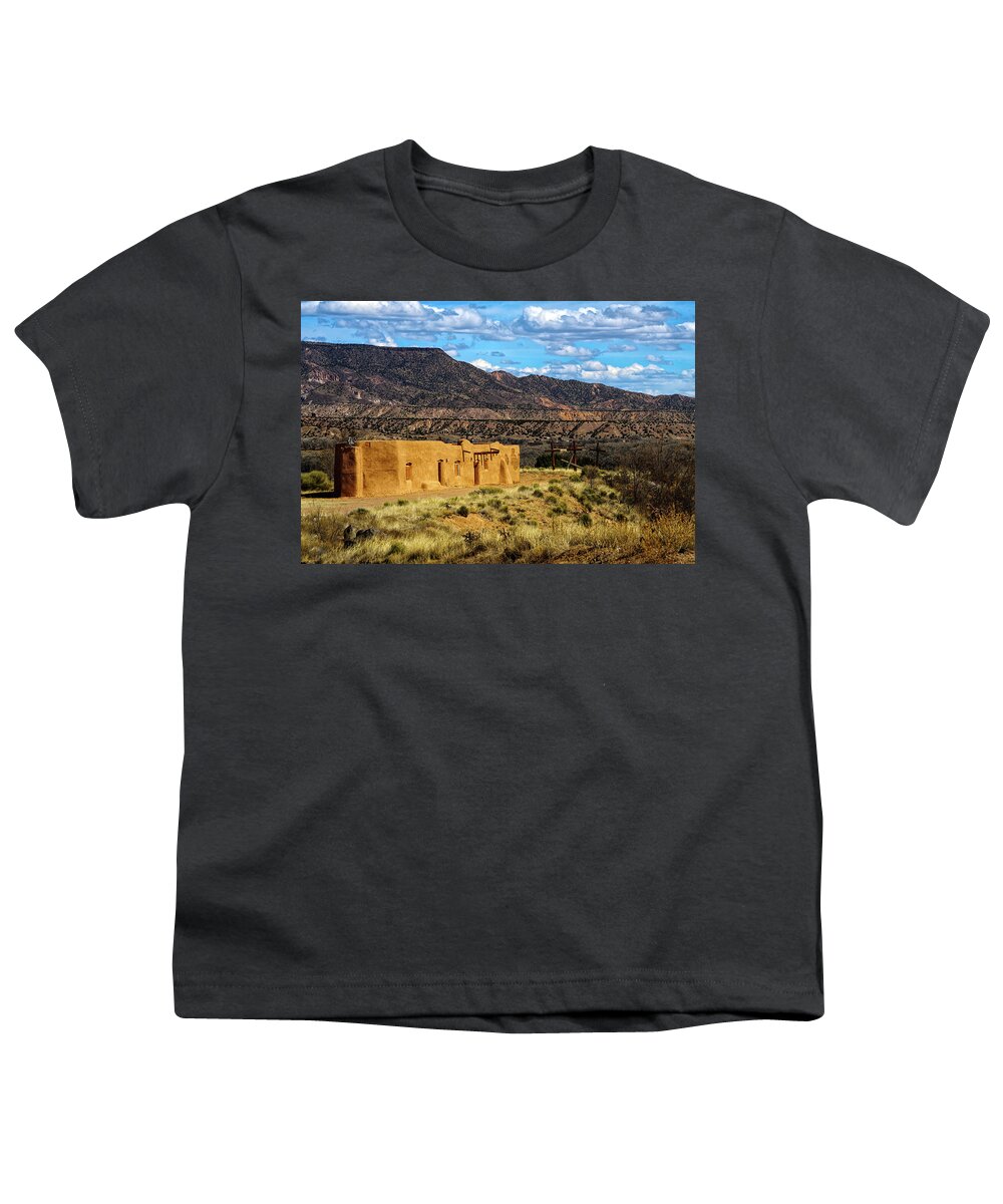 Architecture Youth T-Shirt featuring the photograph Abiquiu Church by Robert FERD Frank