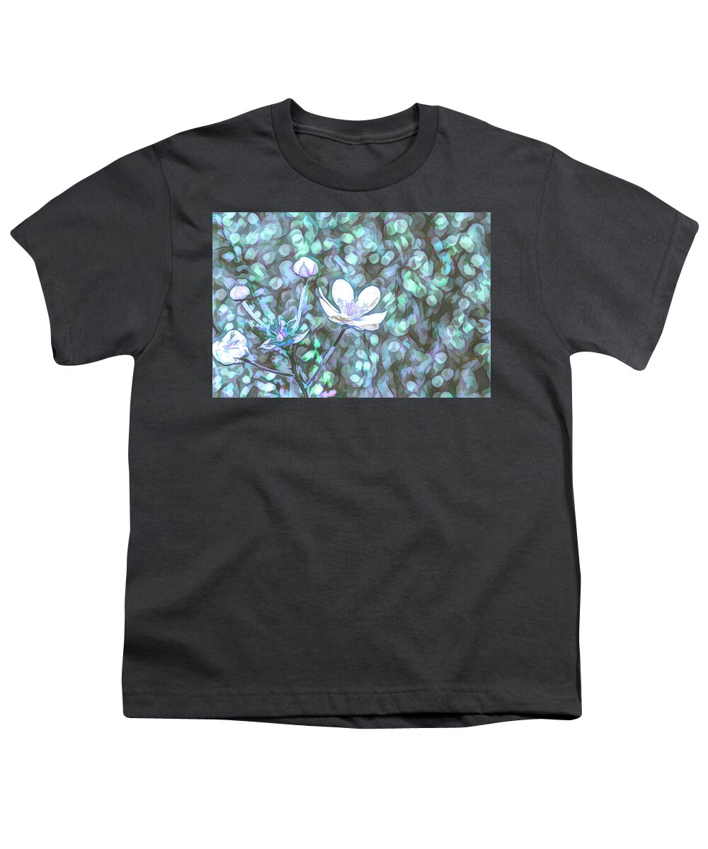 Background Youth T-Shirt featuring the digital art Abstract flowers sketch by Tim Abeln