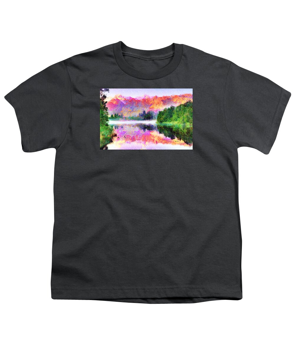 Rafael Salazar Youth T-Shirt featuring the mixed media Abstract Landscape 0743 by Rafael Salazar