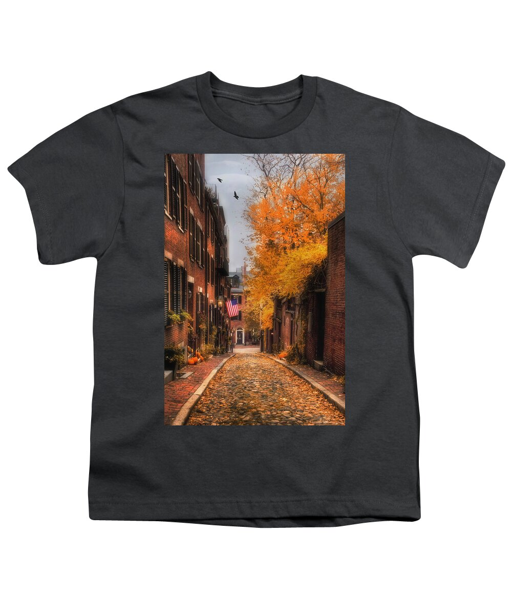 Boston Youth T-Shirt featuring the photograph Acorn St. by Joann Vitali
