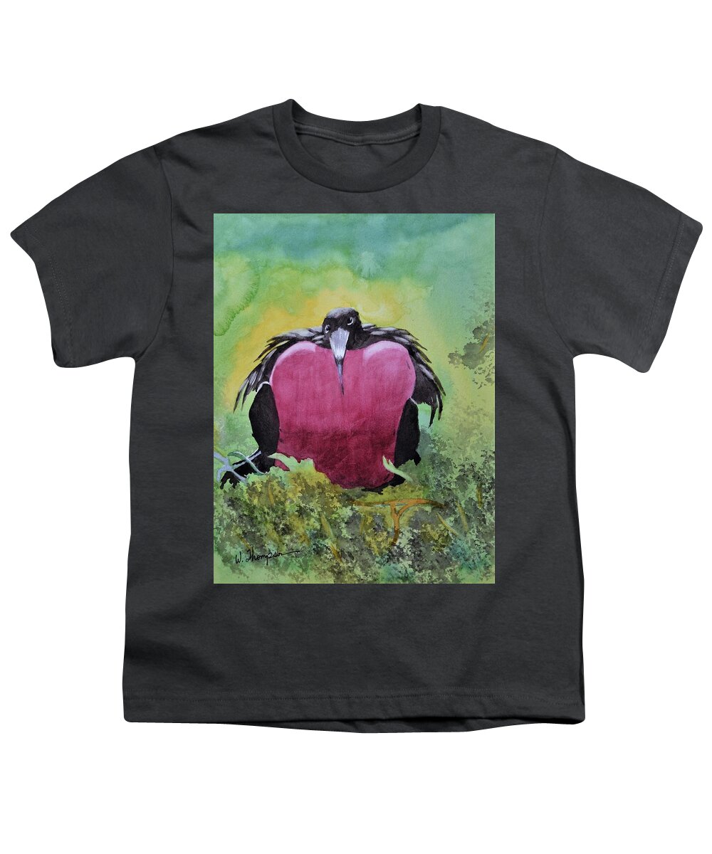 Adult Male Great Frigatebird Youth T-Shirt featuring the painting Adult Male Great Frigatebird by Warren Thompson