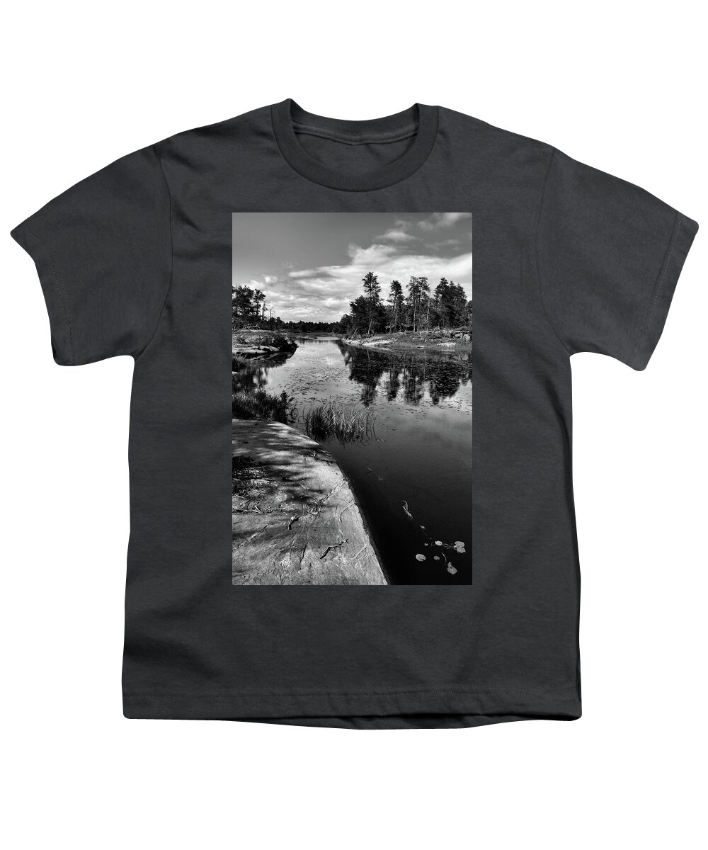 Black And White Youth T-Shirt featuring the photograph Afternoon In The North BW by Lyle Crump
