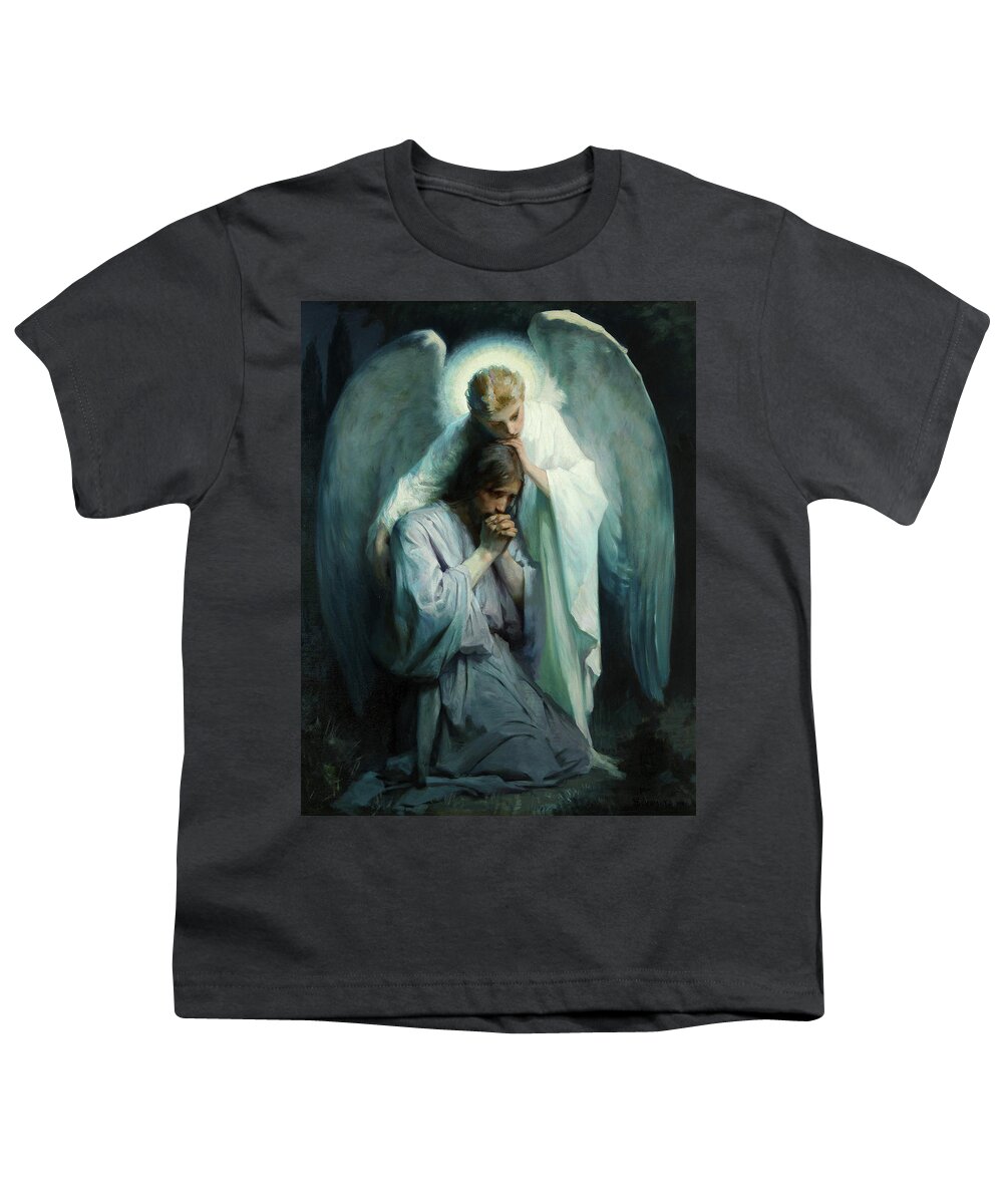 Agony In The Garden Youth T-Shirt featuring the painting Agony in the Garden by Schwartz Frans