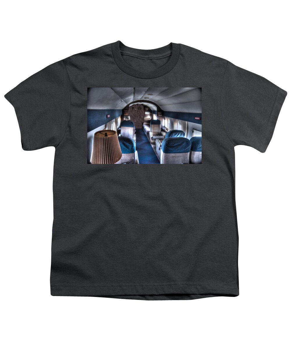 Beech Model 18 Youth T-Shirt featuring the photograph Airplane Interior by Richard Gehlbach