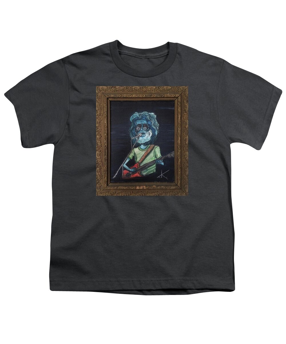 Jerry Garcia Youth T-Shirt featuring the painting Alien Jerry Garcia by Similar Alien