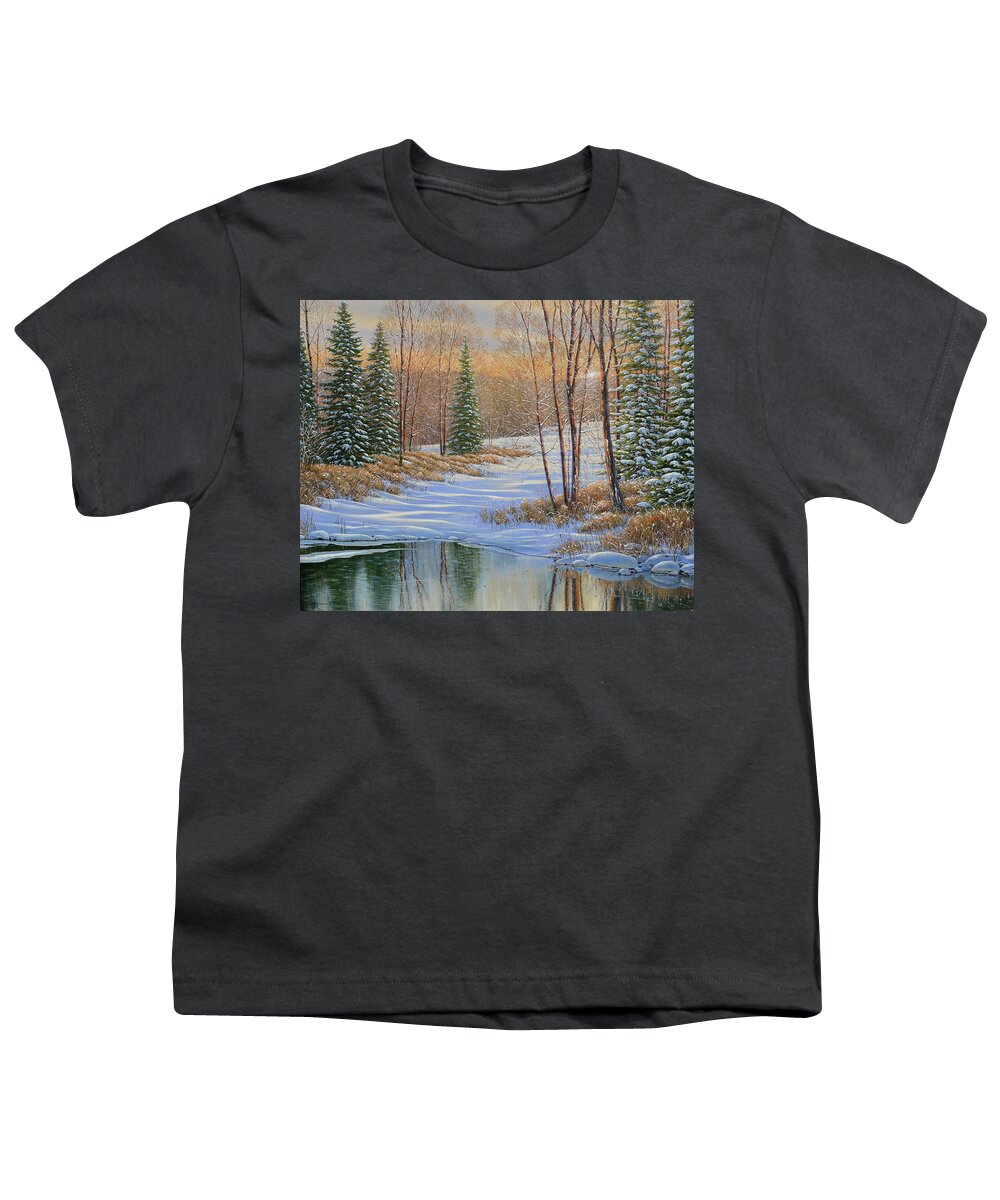 Jake Vandenbrink Youth T-Shirt featuring the painting All Is Calm by Jake Vandenbrink