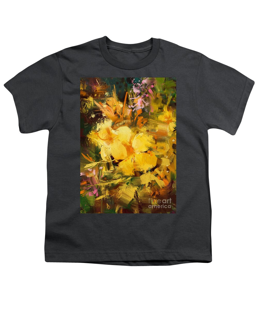 Abstract Youth T-Shirt featuring the painting Allamanda by Tithi Luadthong